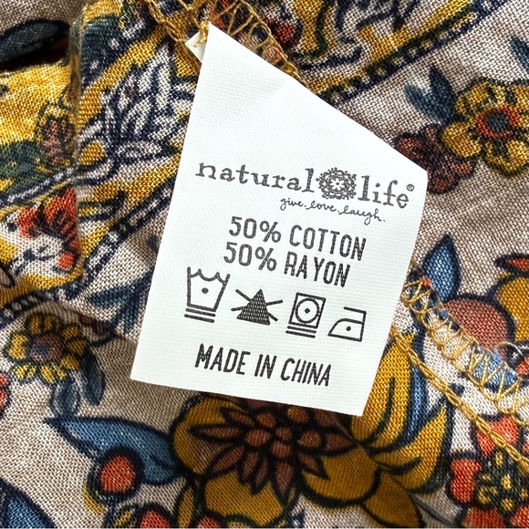 NATURAL LIFE Teal Floral Camille Boho Maxi Skirt Small NWT Spring Summer - Picture 8 of 8